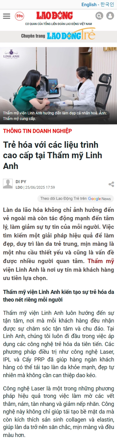 Thẩm mỹ Linh Anh nhận giải thương hiệu phun xăm xuất sắc