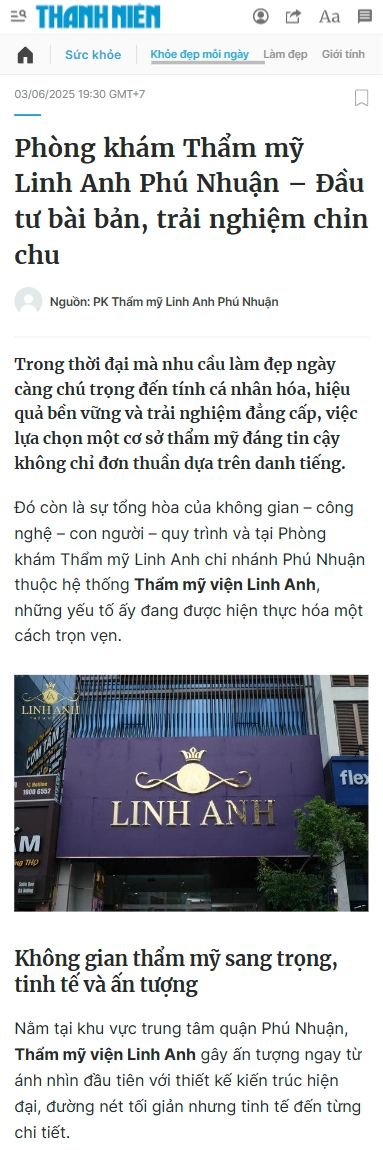 Thẩm mỹ Linh Anh nhận giải thương hiệu phun xăm xuất sắc