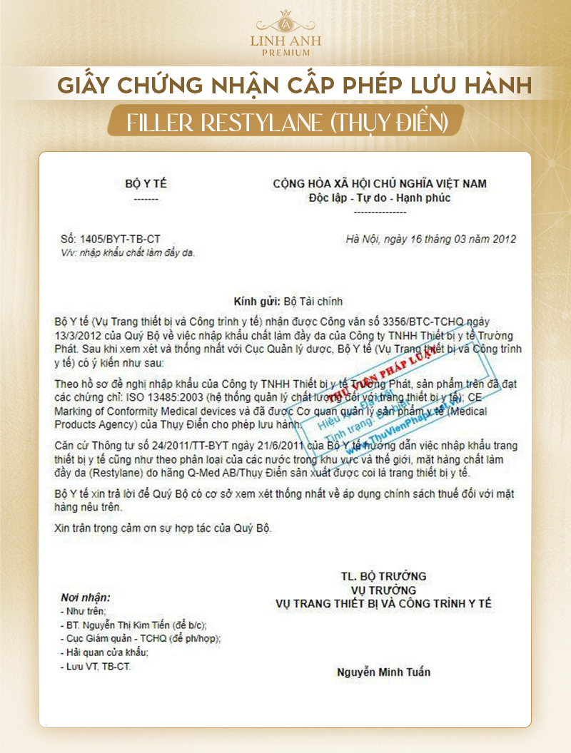 Filler được bộ y tế cấp phép Filler được bộ y tế cấp phép